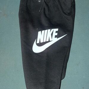 Nike Kids Black Sweatpants with White Logo